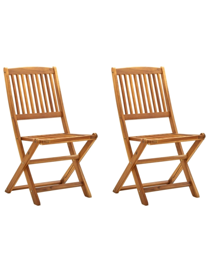 imagem de vidaXL Cadeiras de jardim dobráveis 2 pcs madeira acácia maciça2