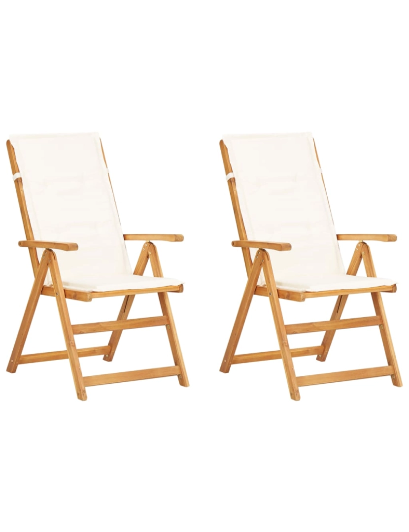 Vidaxl - vidaXL Cadeiras jardim reclináveis 2pcs madeira acácia maciça castanho