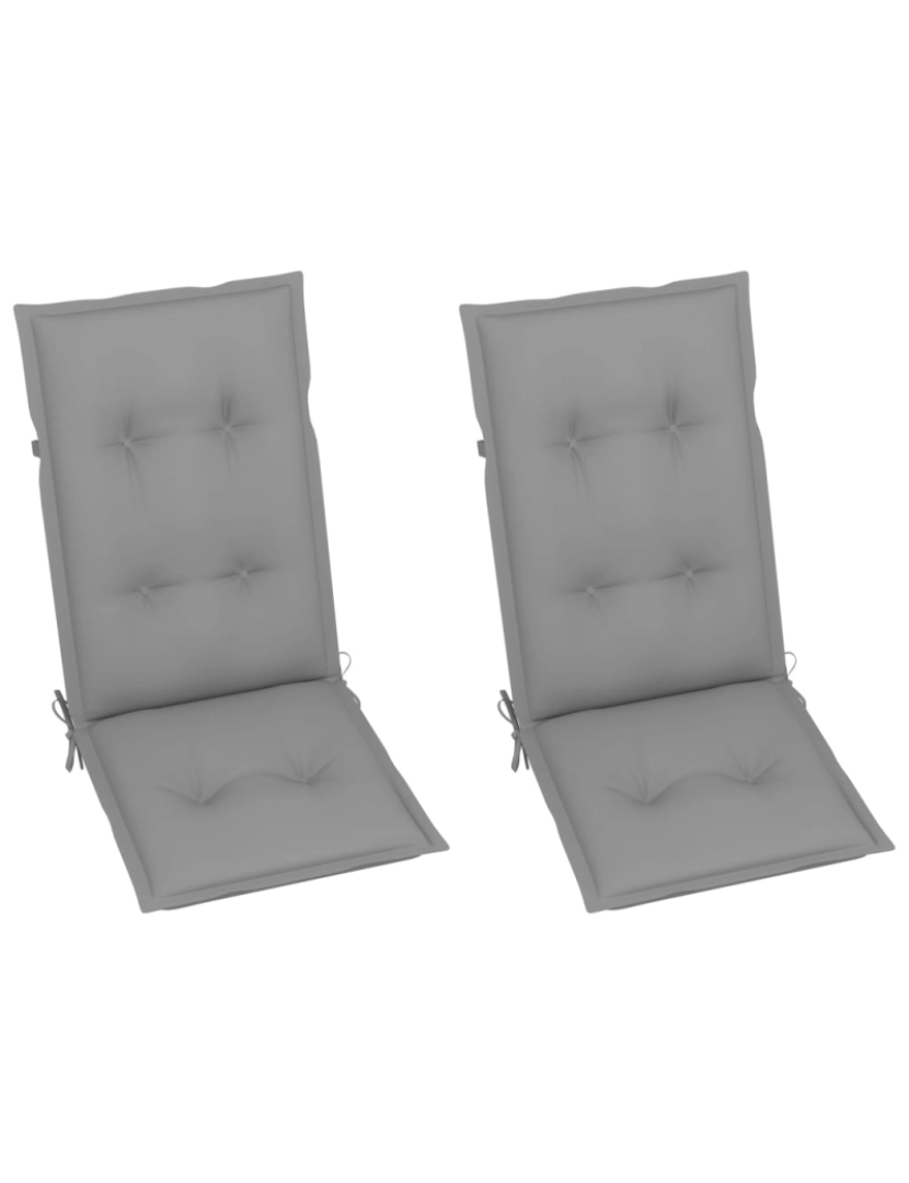 imagem de vidaXL Cadeiras jardim reclináveis c/ almofadões 2 pcs acácia maciça7