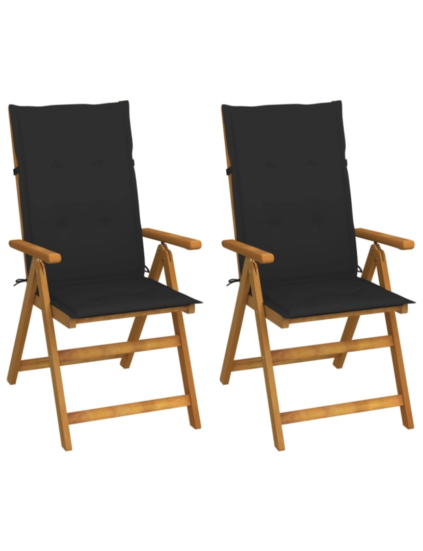 Vidaxl - vidaXL Cadeiras jardim reclináveis c/ almofadões 2 pcs acácia maciça