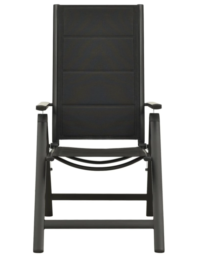 imagem de vidaXL Cadeiras de jardim dobráveis 2 pcs textilene e alumínio preto4