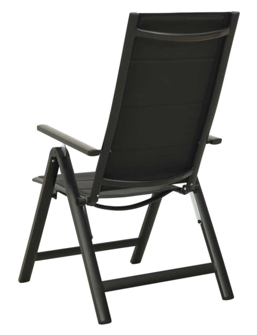 imagem de vidaXL Cadeiras de jardim dobráveis 2 pcs textilene e alumínio preto5