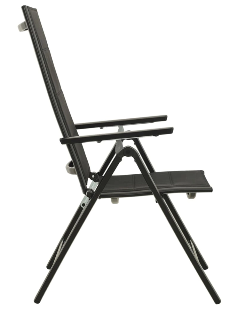 imagem de vidaXL Cadeiras de jardim dobráveis 2 pcs textilene e alumínio preto6