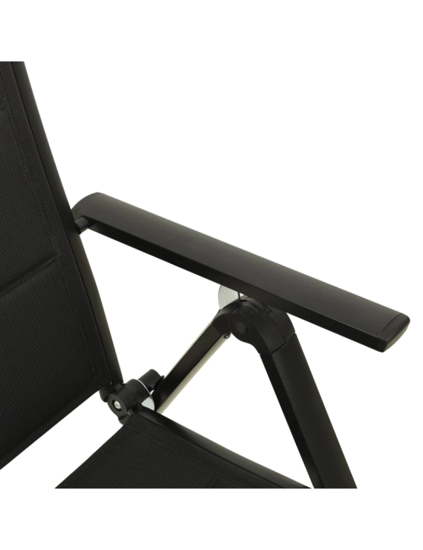 imagem de vidaXL Cadeiras de jardim dobráveis 2 pcs textilene e alumínio preto8