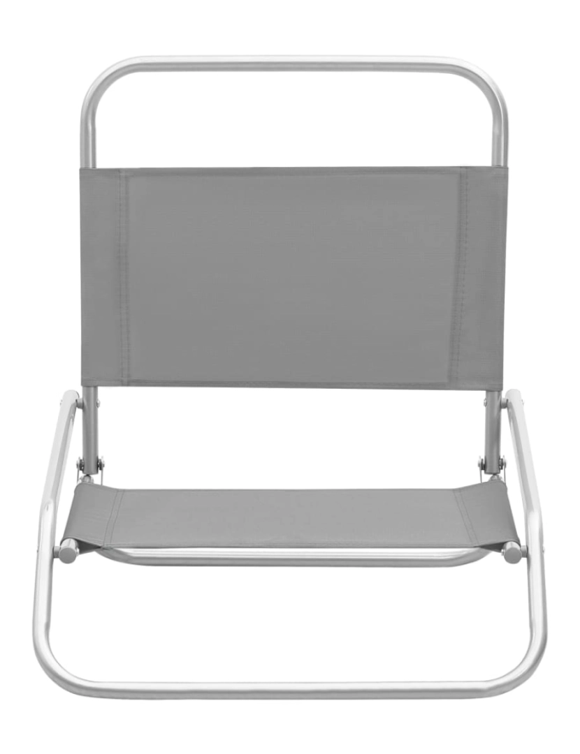 imagem de vidaXL Cadeiras de praia dobráveis 2 pcs tecido cinzento4