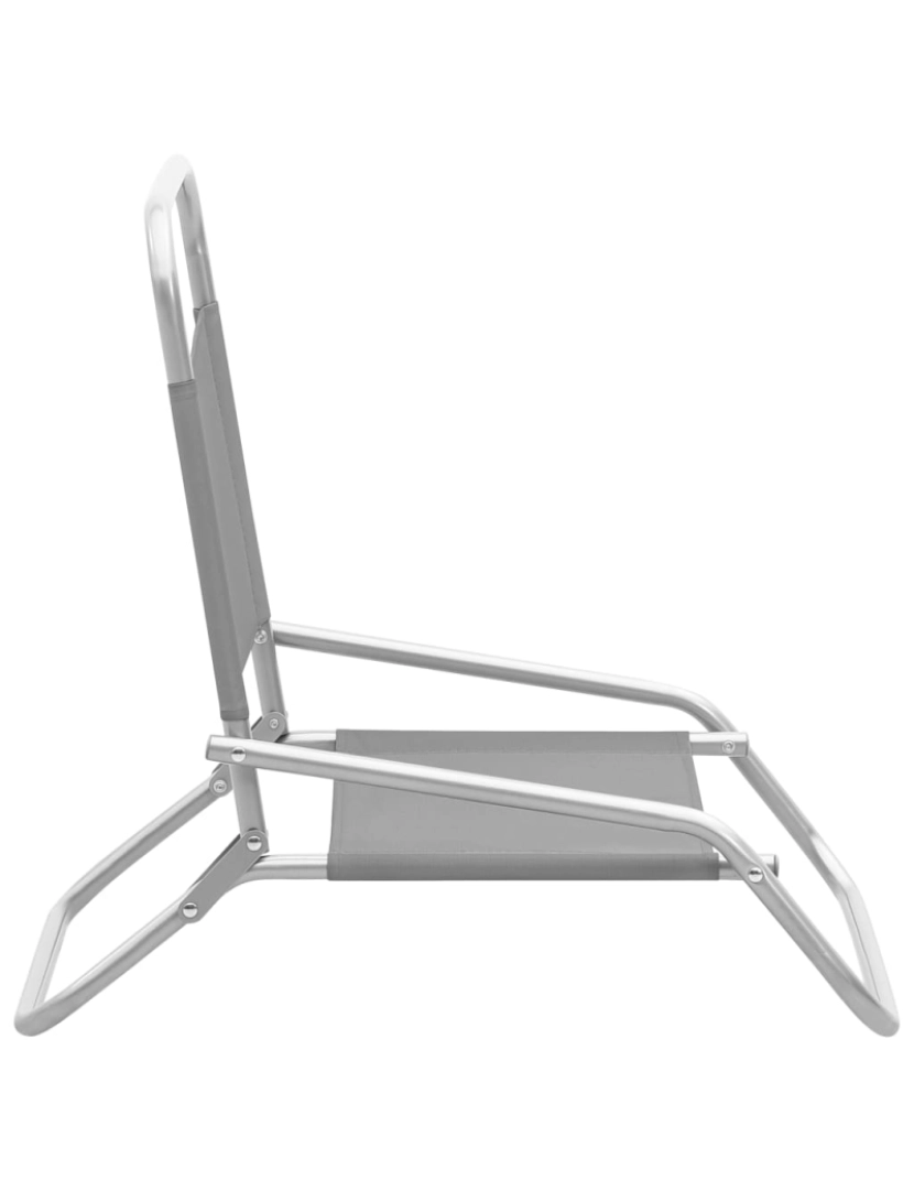 imagem de vidaXL Cadeiras de praia dobráveis 2 pcs tecido cinzento5