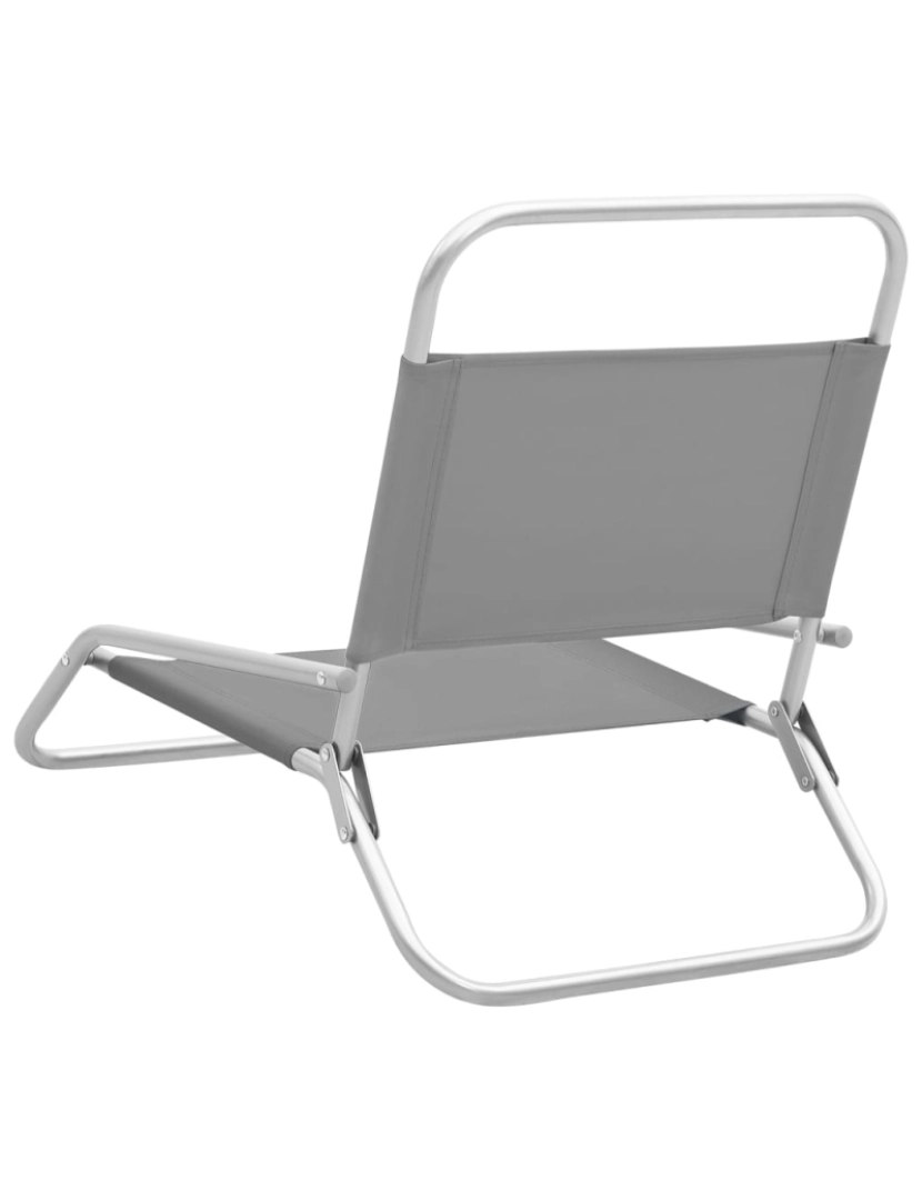 imagem de vidaXL Cadeiras de praia dobráveis 2 pcs tecido cinzento6