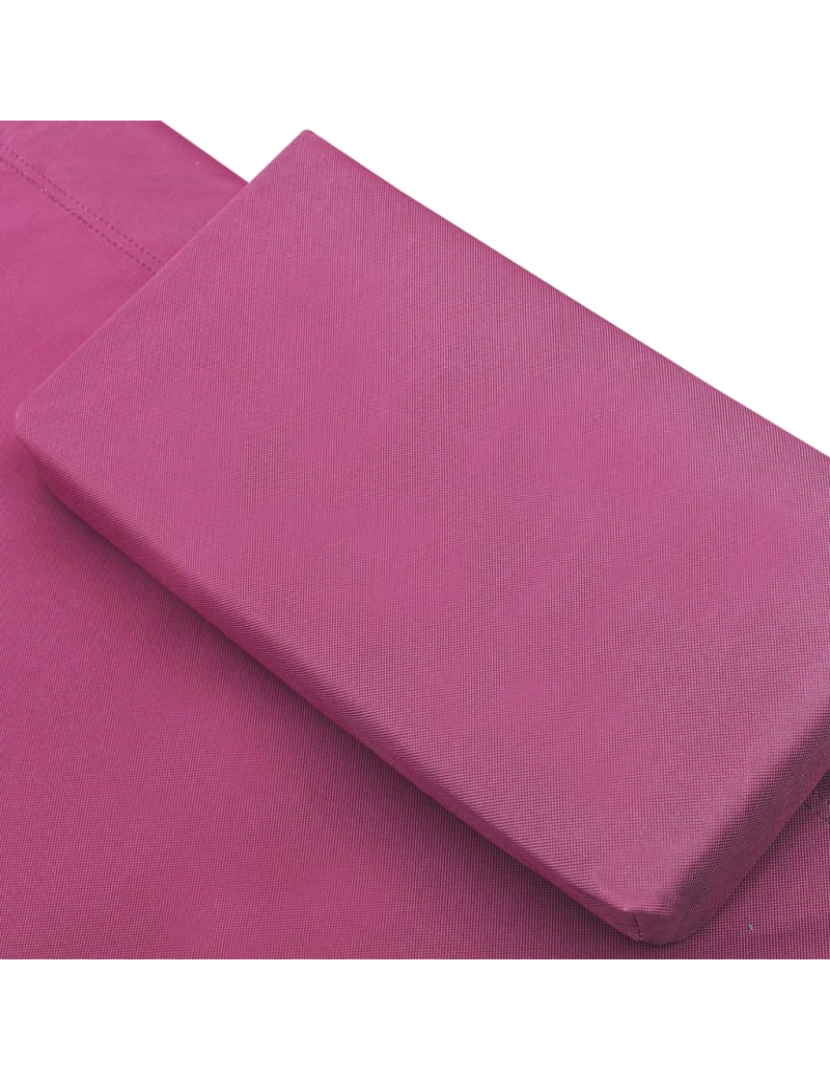 imagem de vidaXL Espreguiçadeira com toldo e almofadas rosa6