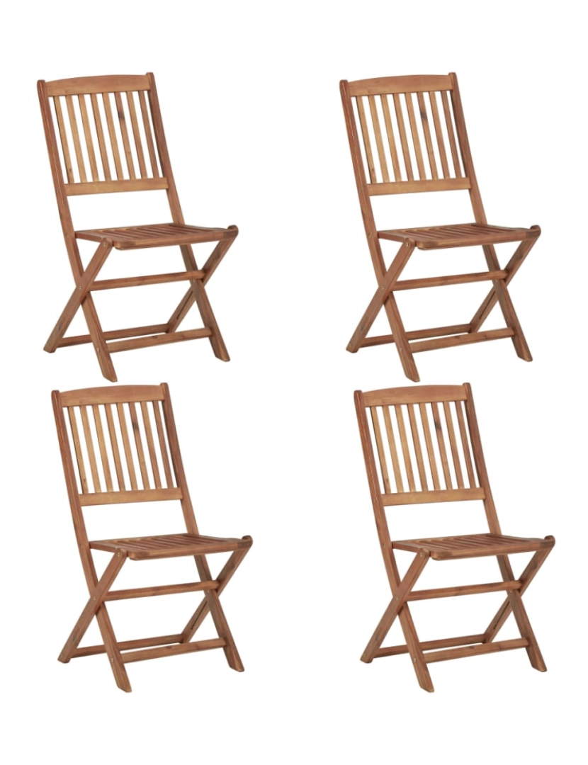 imagem de vidaXL Cadeiras de jardim dobráveis c/ almofadões 4 pcs acácia maciça3