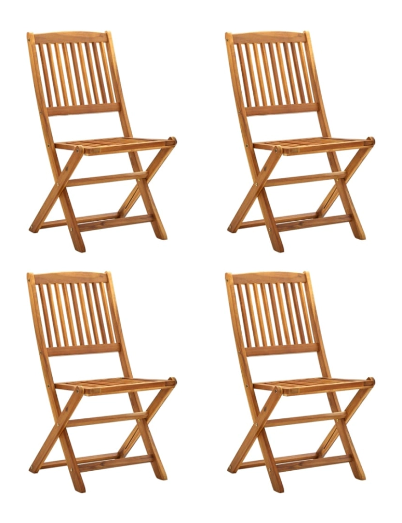 imagem de vidaXL Cadeiras de jardim dobráveis 4 pcs madeira acácia maciça1