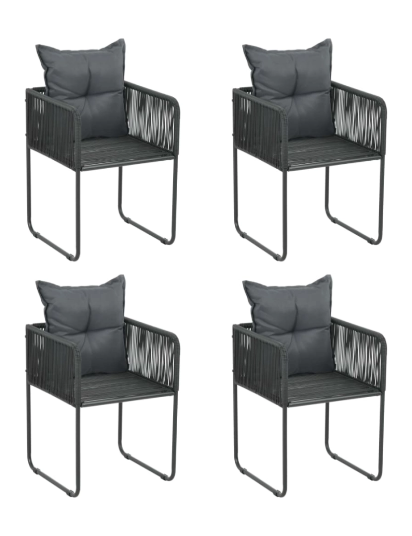 Vidaxl - vidaXL Cadeiras de exterior 4 pcs c/ almofadões vime PE preto