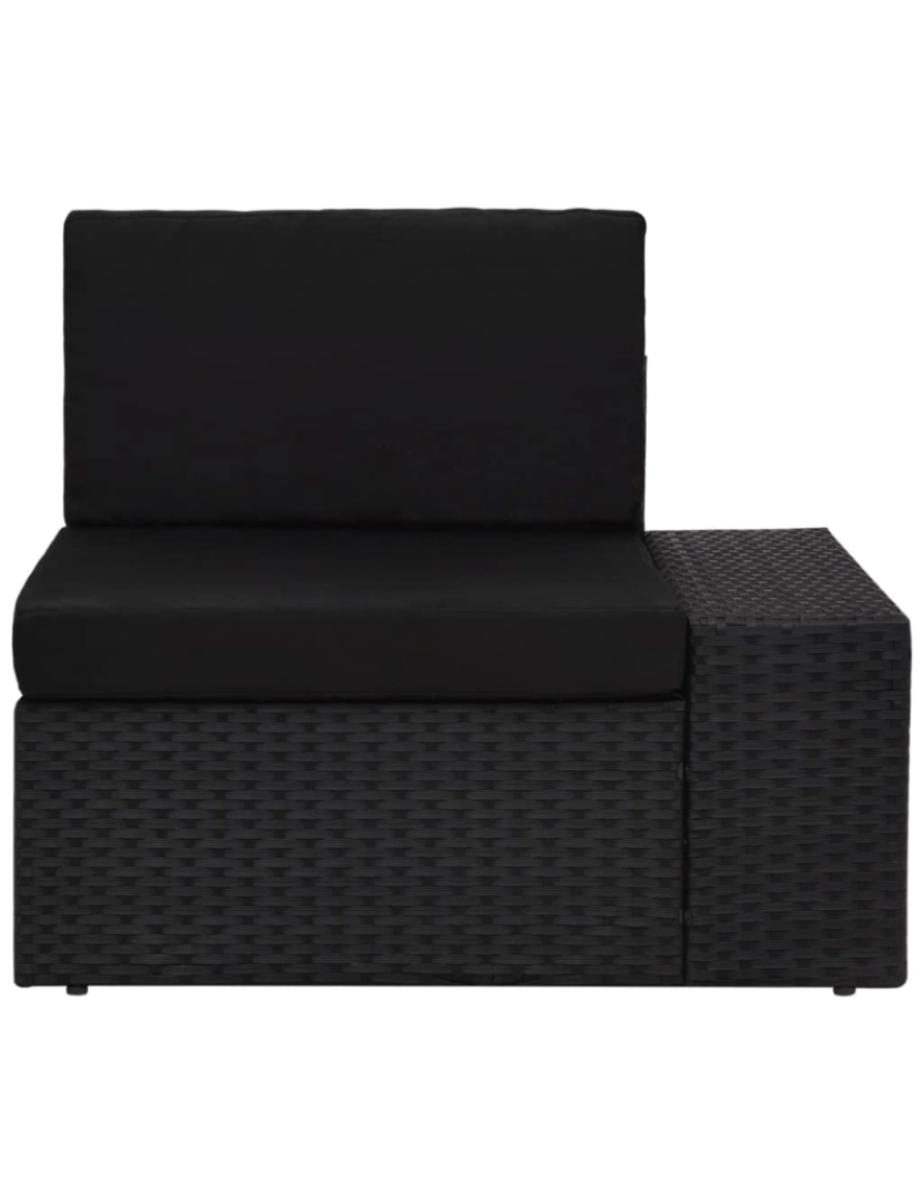 imagem de vidaXL 3 pcs conjunto lounge para jardim vime PE preto7