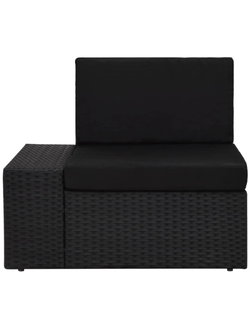 imagem de vidaXL 3 pcs conjunto lounge para jardim vime PE preto9