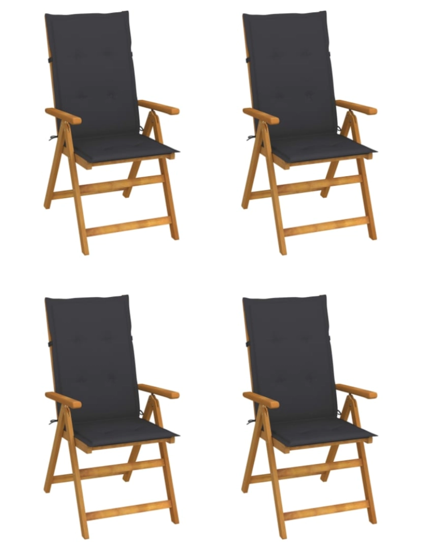 Vidaxl - vidaXL Cadeiras jardim reclináveis c/ almofadões 4 pcs acácia maciça