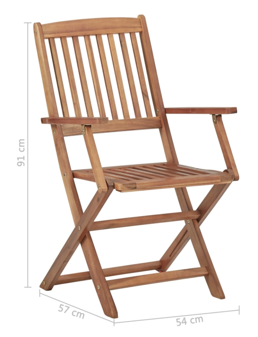 imagem de vidaXL Cadeiras de jardim dobráveis 4 pcs madeira de acácia maciça8