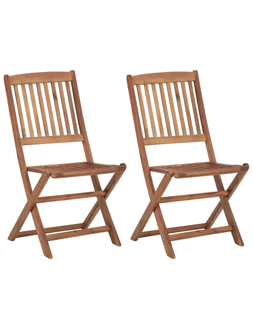 Vidaxl - vidaXL Cadeiras de jardim dobráveis 2 pcs madeira acácia maciça