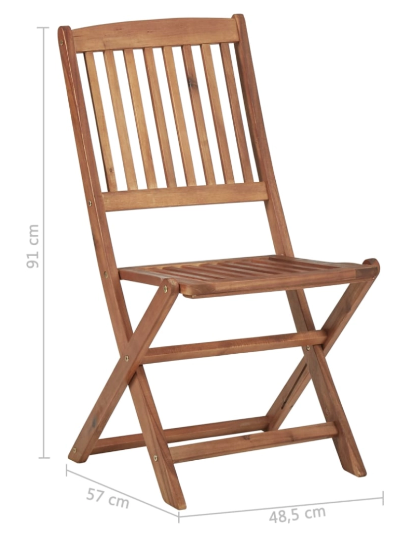 imagem de vidaXL Cadeiras de jardim dobráveis 2 pcs madeira acácia maciça8
