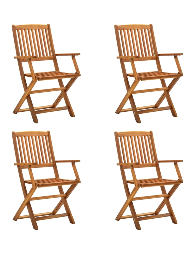 imagem de vidaXL Cadeiras de jardim dobráveis 4 pcs madeira acácia maciça1