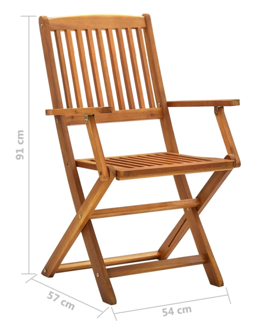 imagem de vidaXL Cadeiras de jardim dobráveis 4 pcs madeira acácia maciça10
