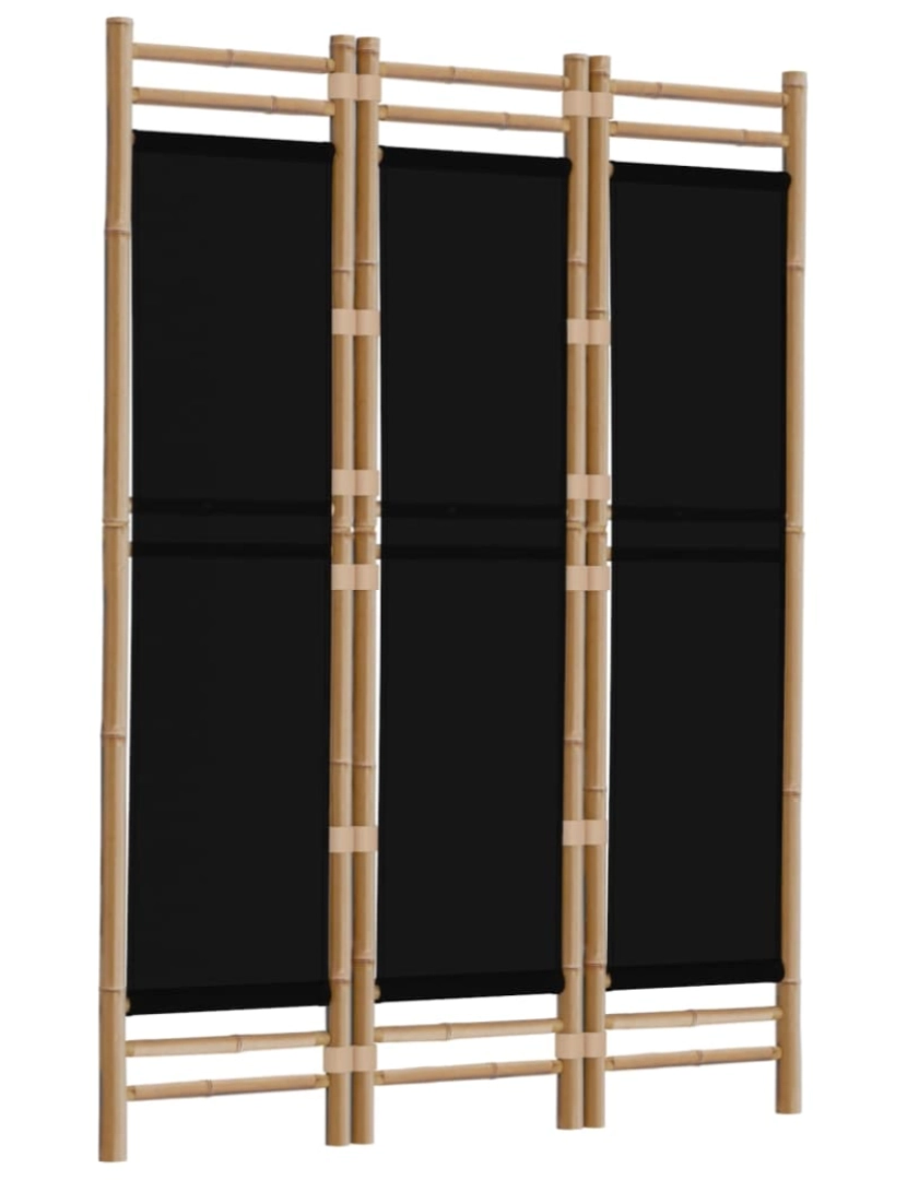imagem de vidaXL Divisória/biombo com 3 painéis dobráveis 120 cm bambu e lona4