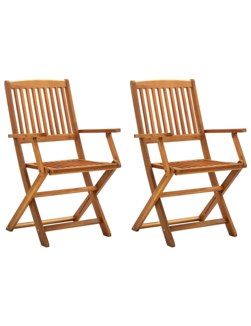 Vidaxl - vidaXL Cadeiras de jardim dobráveis 2 pcs madeira acácia maciça