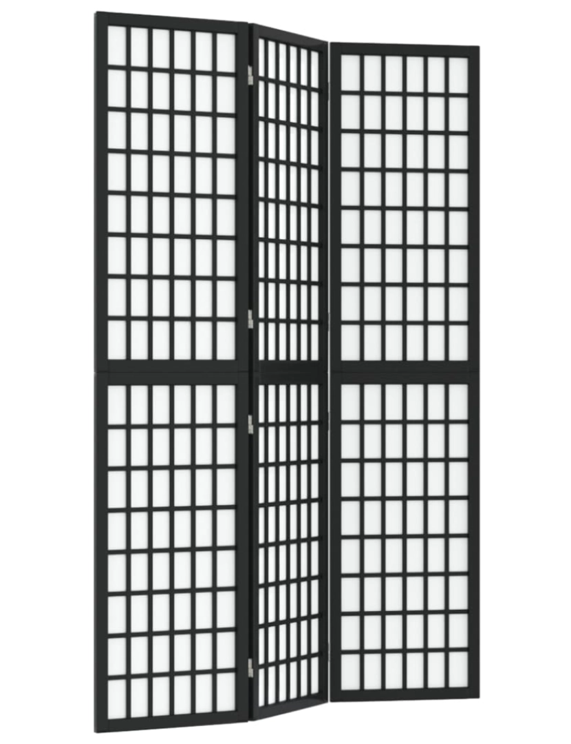 imagem de vidaXL Biombo dobrável com 3 painéis estilo japonês 120x170 cm preto1