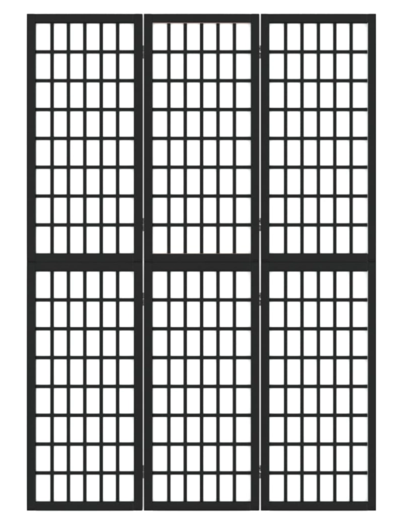 imagem de vidaXL Biombo dobrável com 3 painéis estilo japonês 120x170 cm preto4