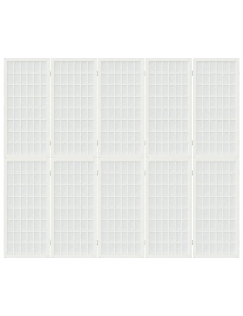 imagem de vidaXL Biombo dobrável com 5 painéis estilo japonês 200x170 cm branco4