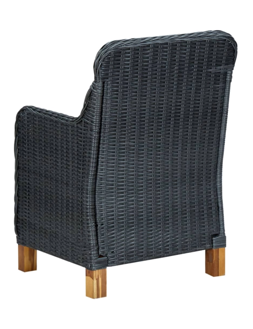 imagem de vidaXL Cadeiras de jardim c/ almofadões 2 pcs vime PE cinzento-escuro7