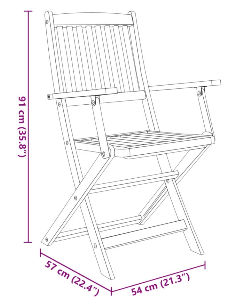 imagem de vidaXL Conjunto de jantar para jardim 7 pcs madeira de acácia maciça8