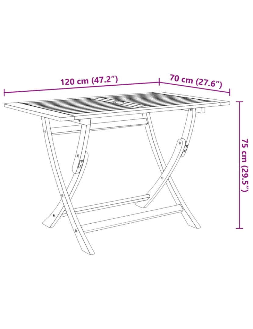 imagem de vidaXL Conjunto de jantar para jardim 7 pcs madeira de acácia maciça9