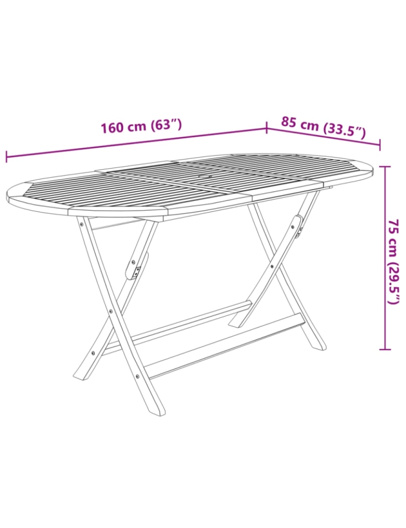 imagem de vidaXL Conjunto de jantar para jardim 9 pcs madeira de acácia maciça9