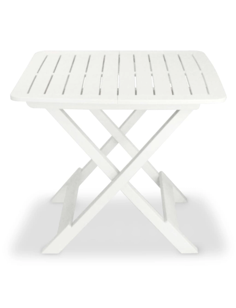 imagem de vidaXL Conjunto bistrô para jardim 3 pcs plástico branco3