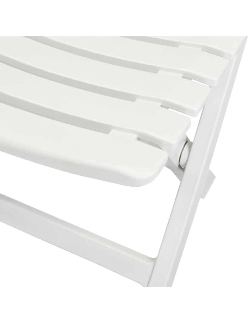 imagem de vidaXL Conjunto bistrô para jardim 3 pcs plástico branco5