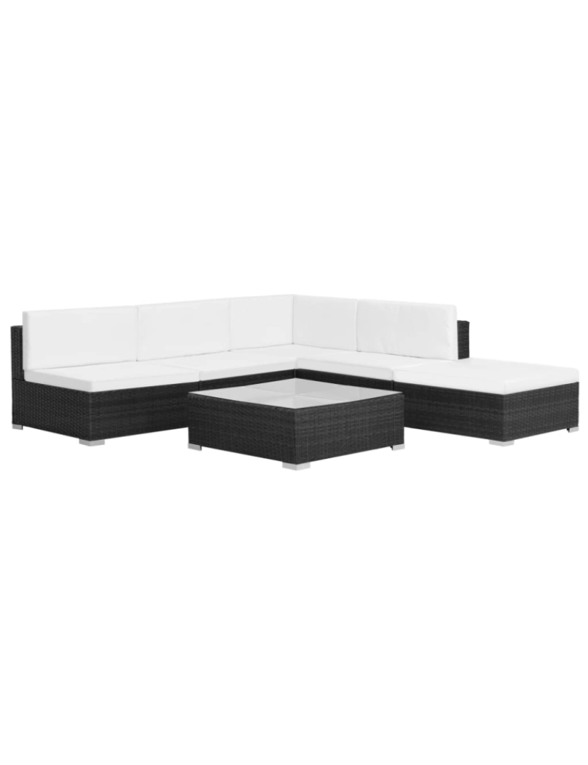 Vidaxl - vidaXL 6 pcs conjunto lounge de jardim c/ almofadões vime PE preto