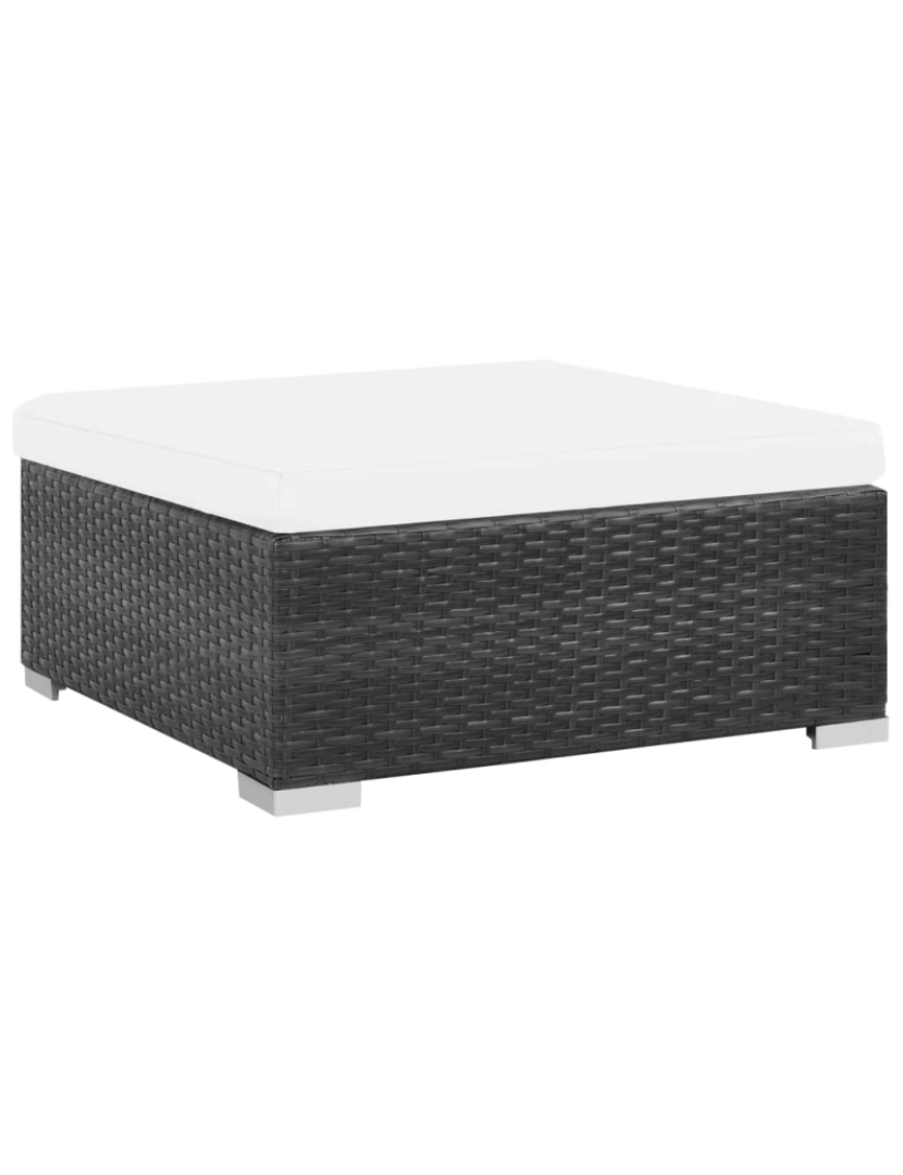 imagem de vidaXL 6 pcs conjunto lounge de jardim c/ almofadões vime PE preto6