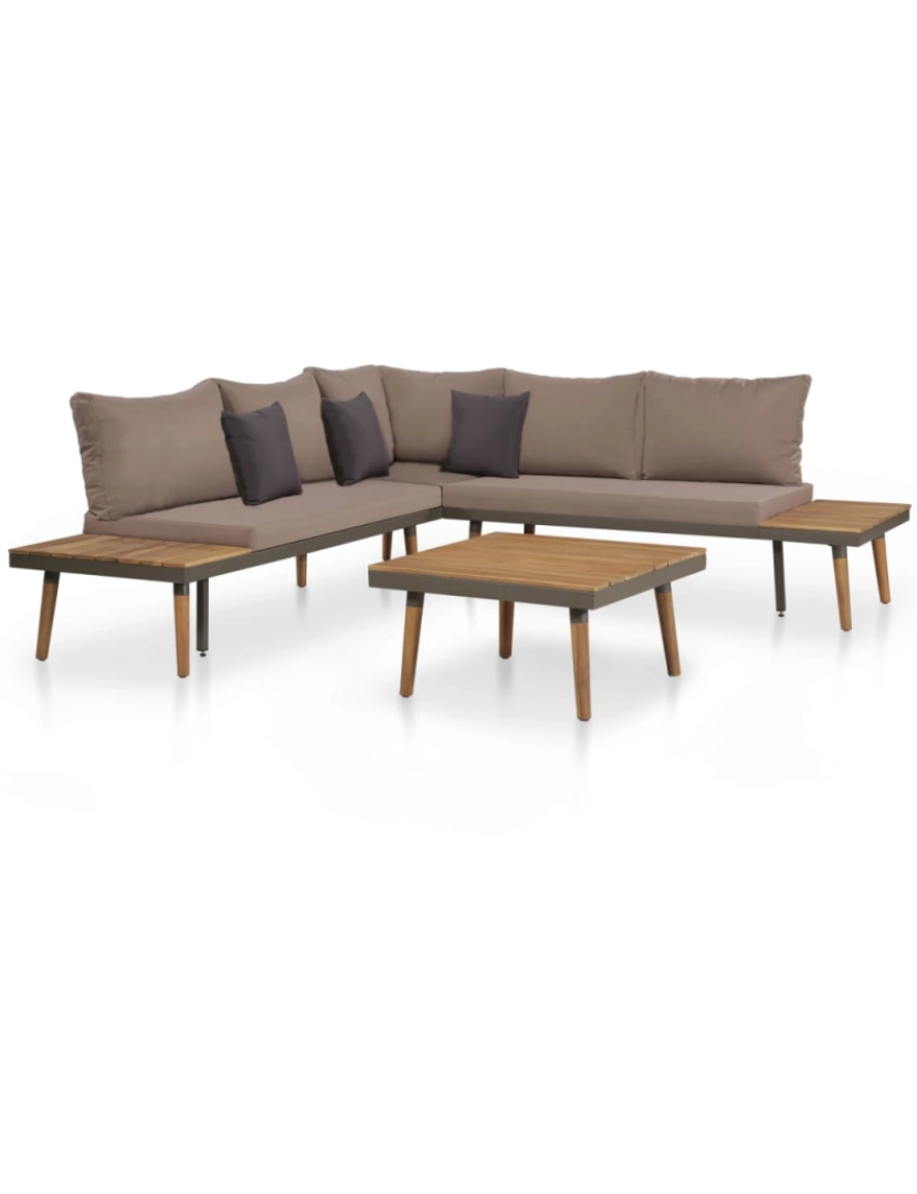 Vidaxl - vidaXL 4 pcs conj. lounge jardim c/ almofadões acácia maciça castanho