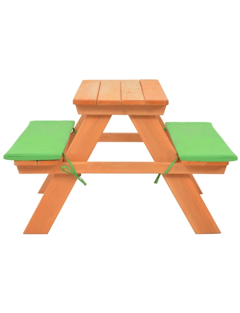 imagem de vidaXL Mesa de piquenique infantil c/ bancos 89x79x50cm abeto maciço3