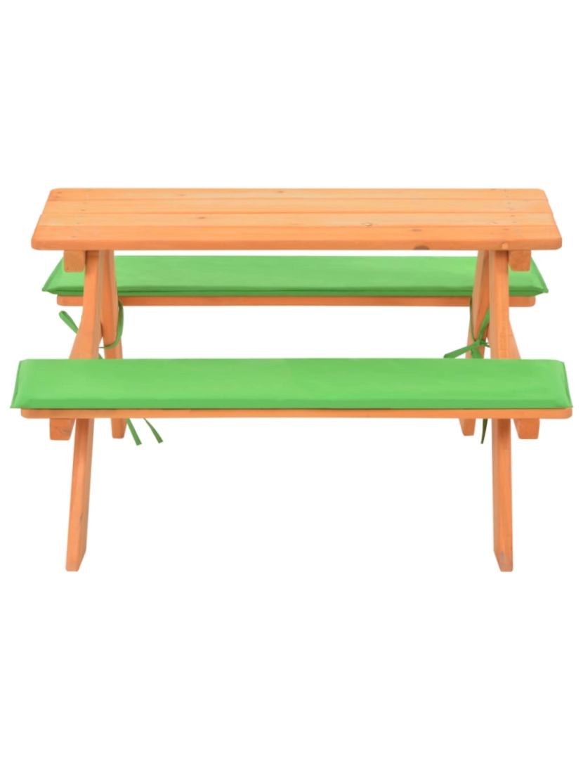 imagem de vidaXL Mesa de piquenique infantil c/ bancos 89x79x50cm abeto maciço4