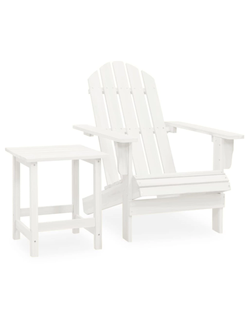 imagem de vidaXL Cadeira de jardim Adirondack com mesa madeira de abeto branco1