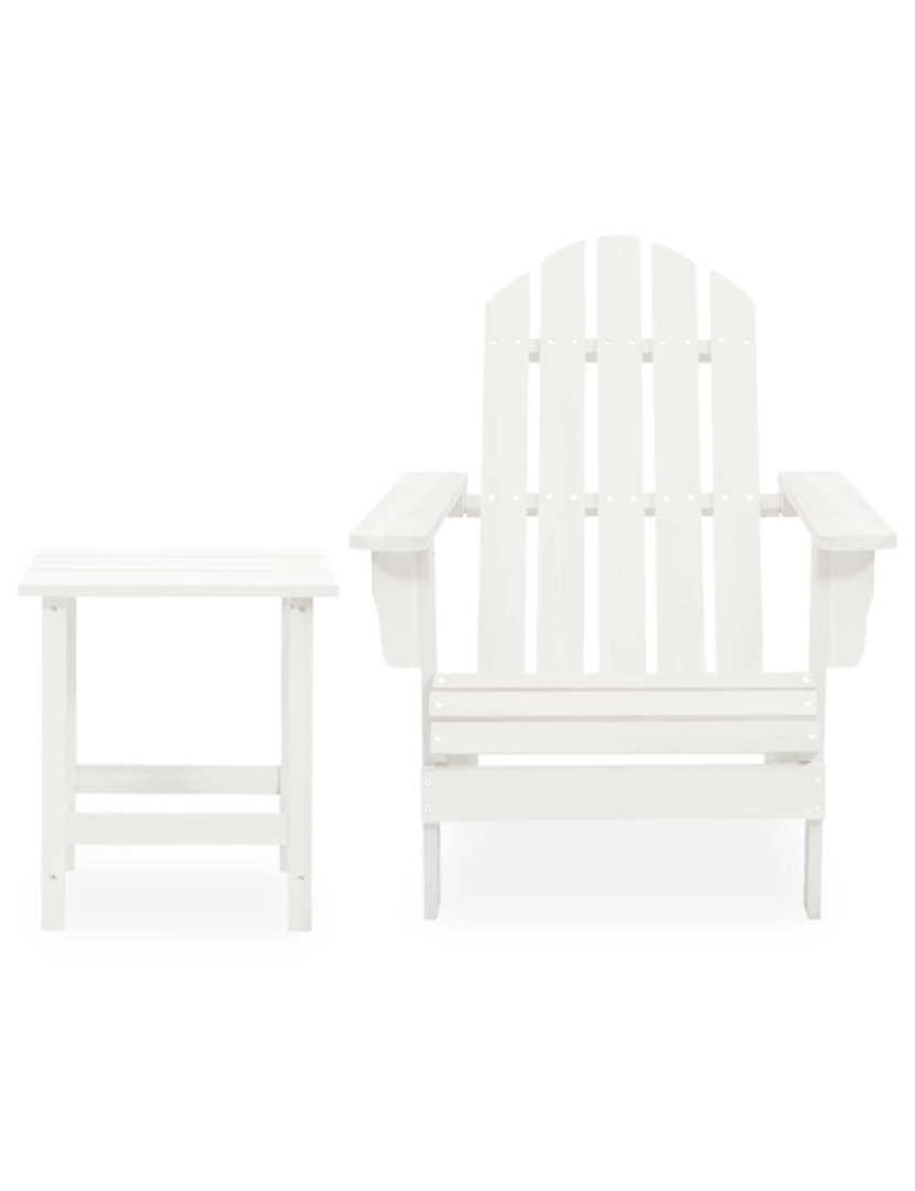 imagem de vidaXL Cadeira de jardim Adirondack com mesa madeira de abeto branco3