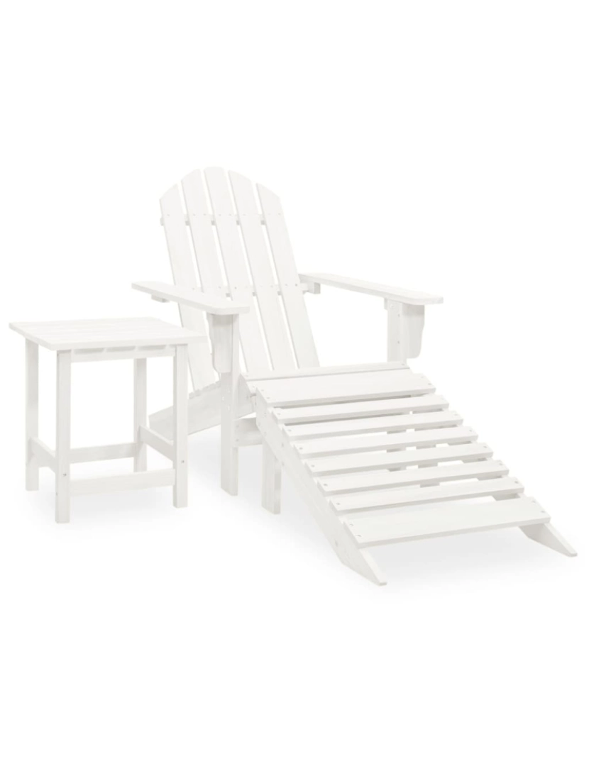 Vidaxl - vidaXL Cadeira de jardim Adirondack c/ otomano e mesa abeto branco