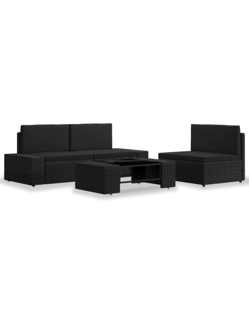 Vidaxl - vidaXL 4 pcs conjunto lounge para jardim vime PE preto