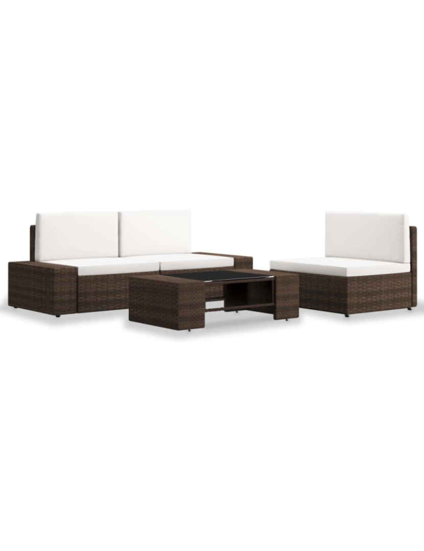 Vidaxl - vidaXL 4 pcs conjunto lounge para jardim vime PE castanho