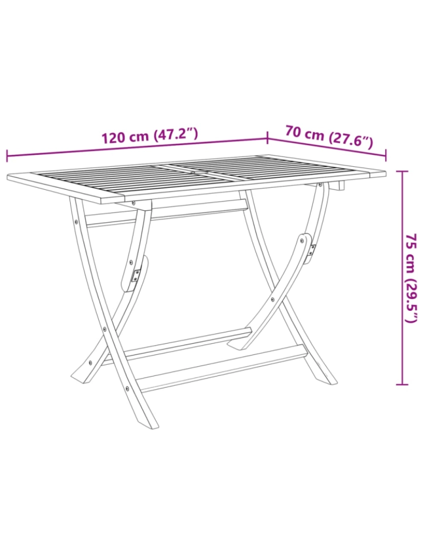 imagem de vidaXL 5 pcs conjunto jantar dobrável p/ jardim madeira acácia maciça9