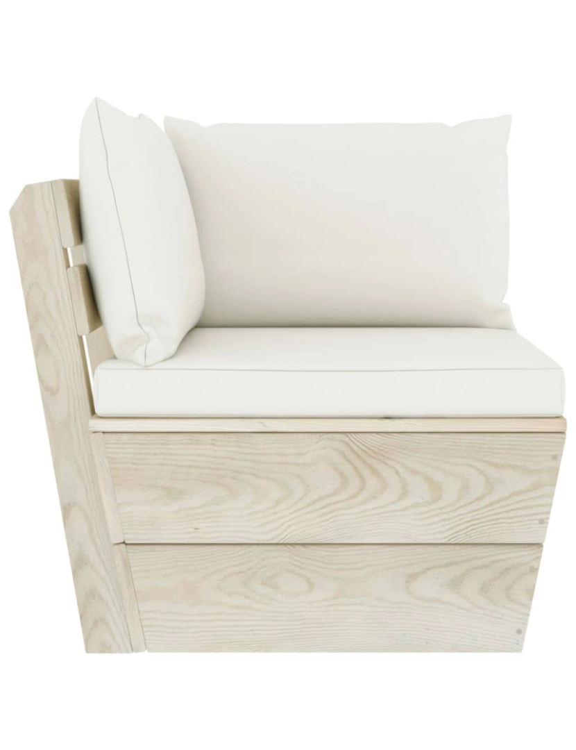 imagem de vidaXL 6 pcs conjunto lounge de paletes + almofadões madeira de abeto10