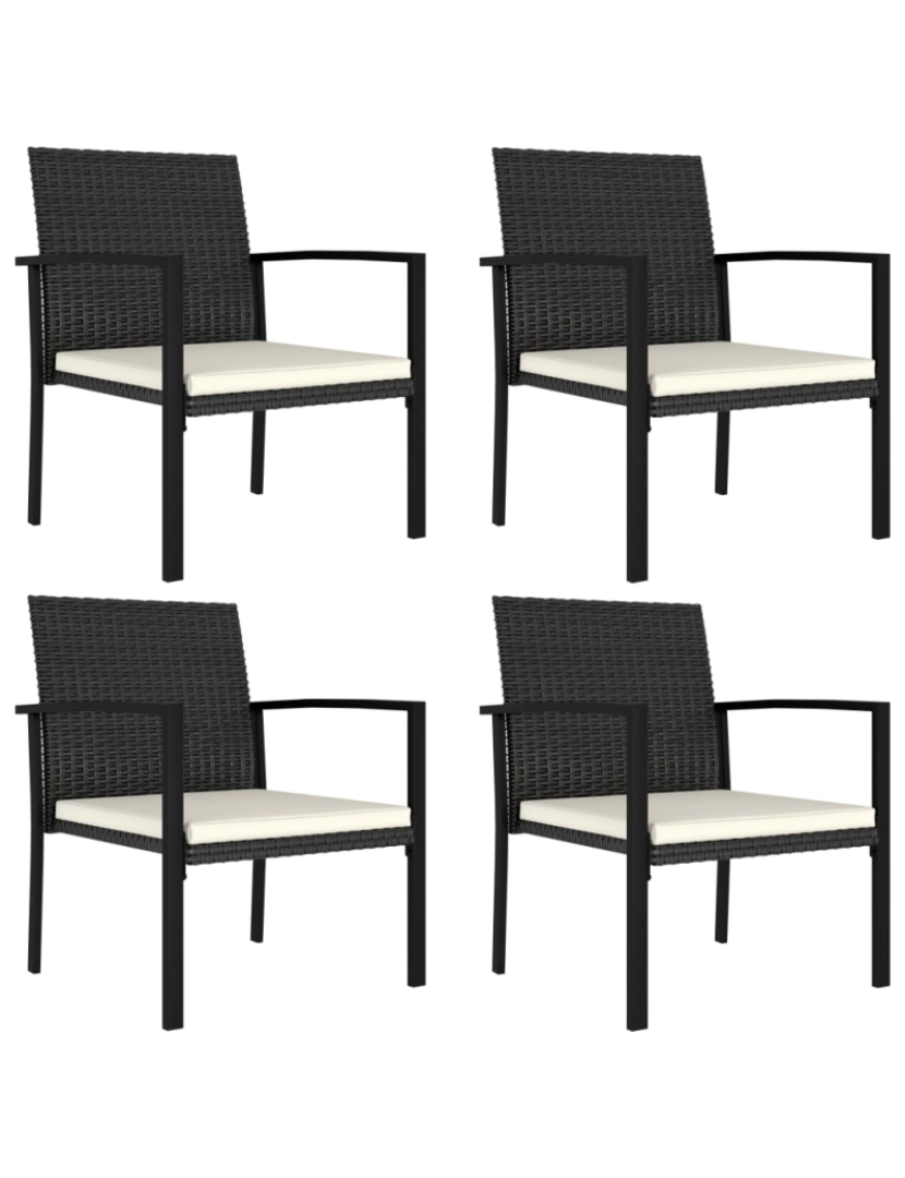 imagem de vidaXL 5 pcs conjunto de jantar de jardim vime PE preto8