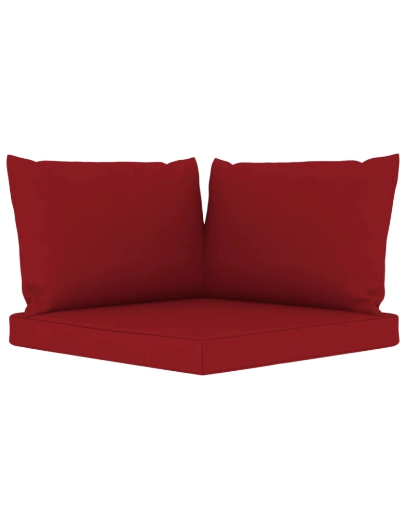 imagem de vidaXL 10 pcs conjunto lounge de jardim c/ almofadões vermelho tinto8