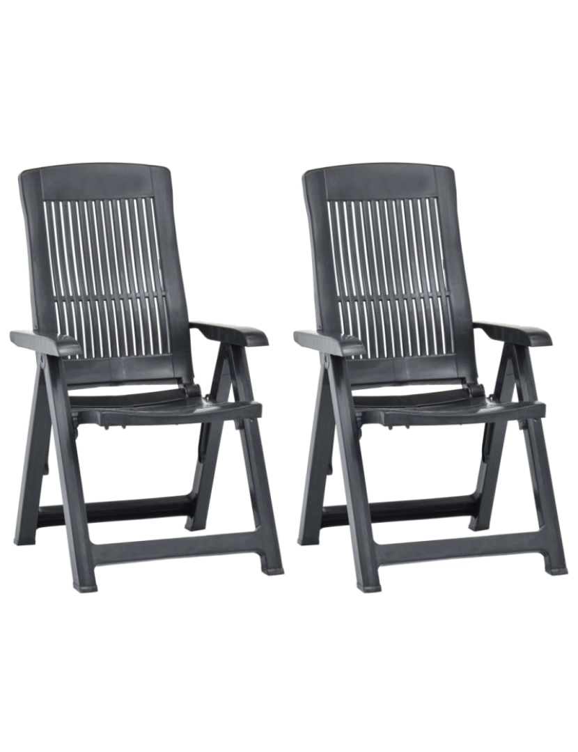 Vidaxl - vidaXL Cadeiras de jardim reclináveis 2 pcs plástico antracite