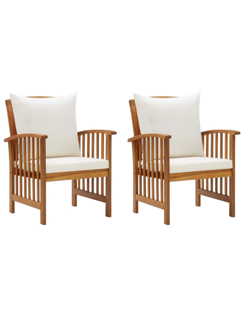 Vidaxl - vidaXL Cadeiras de jardim c/ almofadões 2 pcs madeira acácia